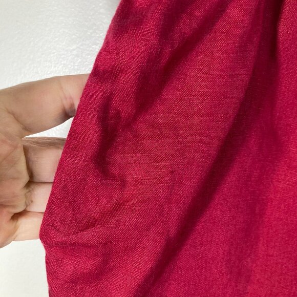 Womens Josephine Chaus Linen Pull On Pants Red MP Linen Stretch Waist - Picture 4 of 7